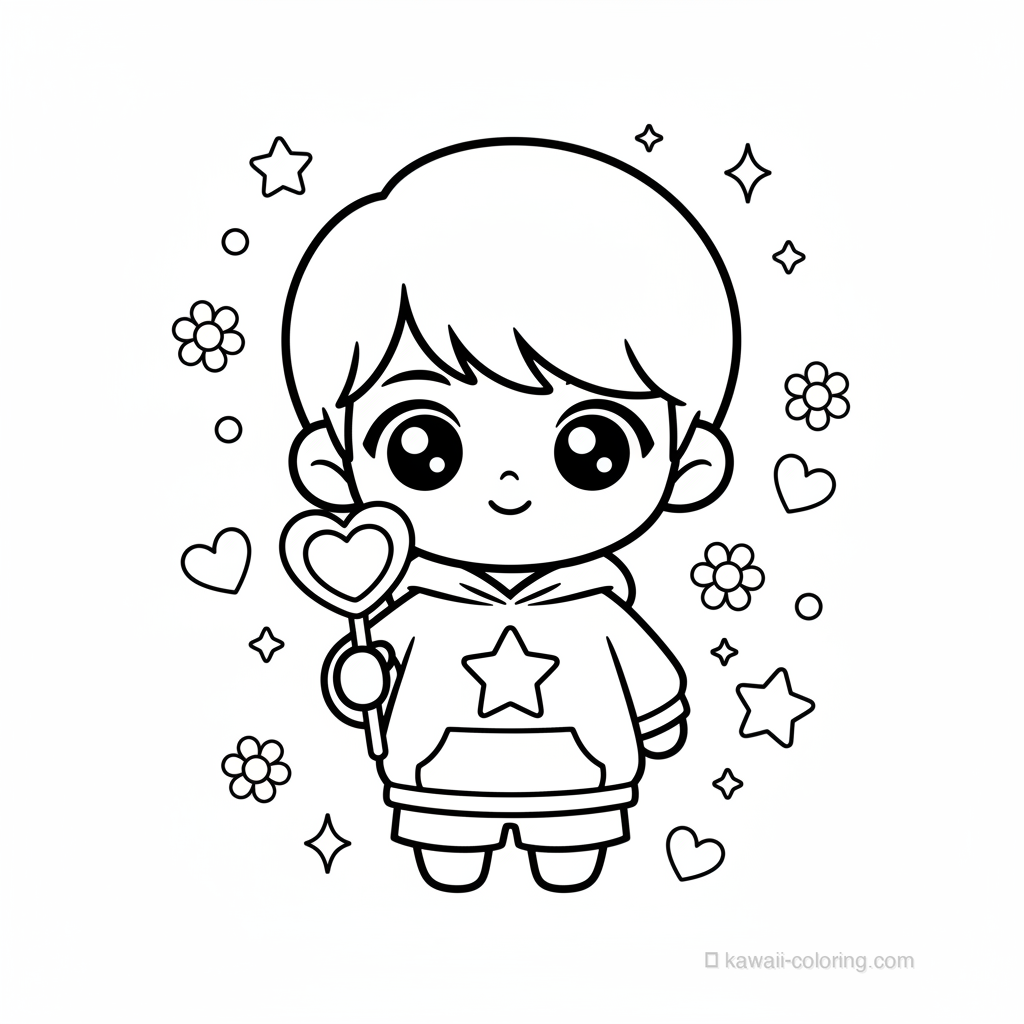 Coloriage Kawaii Chibi Boys #14