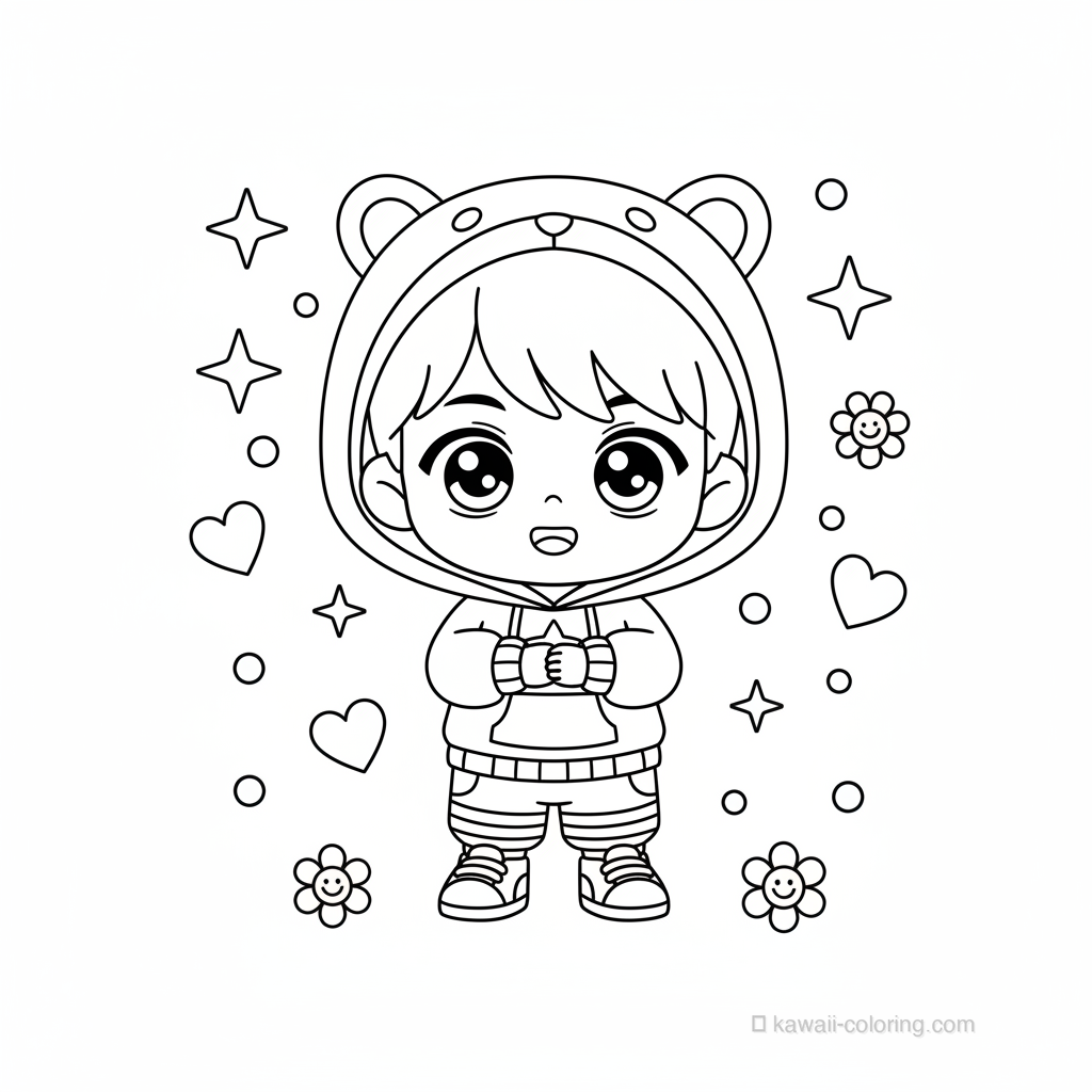Coloriage Kawaii Chibi Boys #12