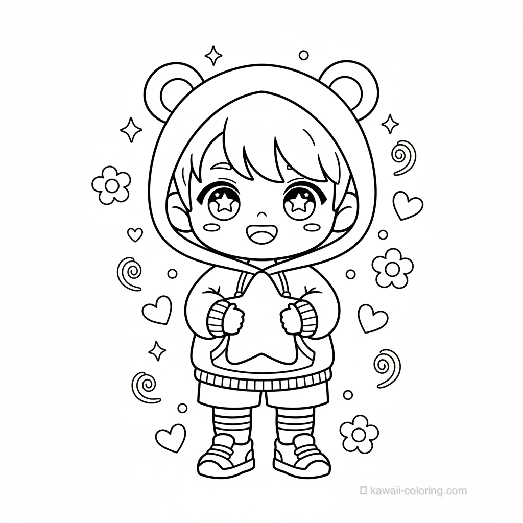 Coloriage Kawaii Chibi Boys #6