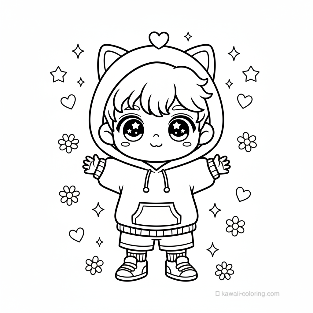 Coloriage Kawaii Chibi Boys #11