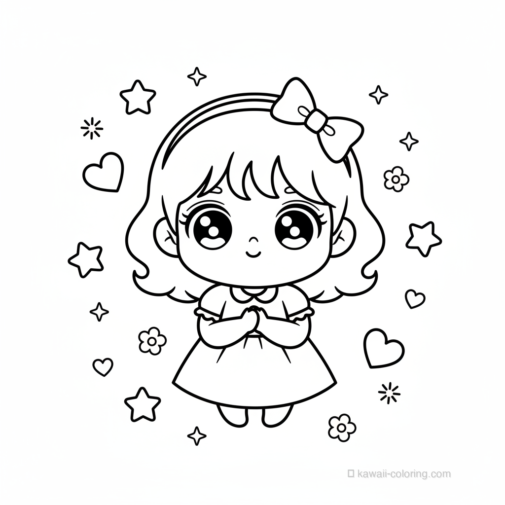 Coloriage Kawaii Chibi Girls #17