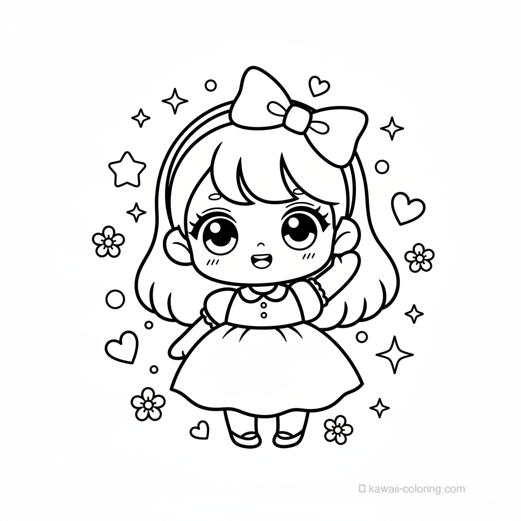 Coloriage Kawaii Chibi Girls #11