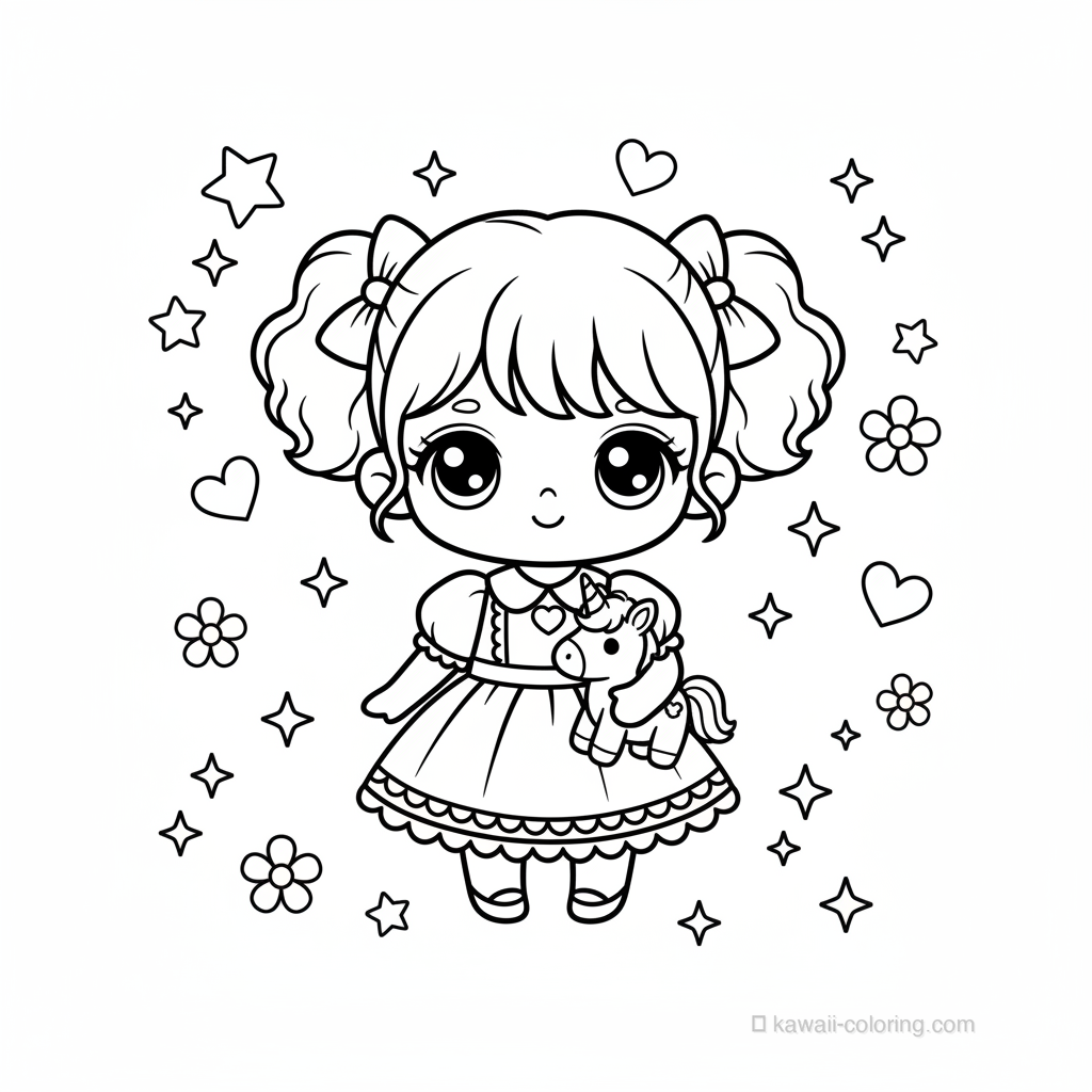 Coloriage Kawaii Chibi Girls #15