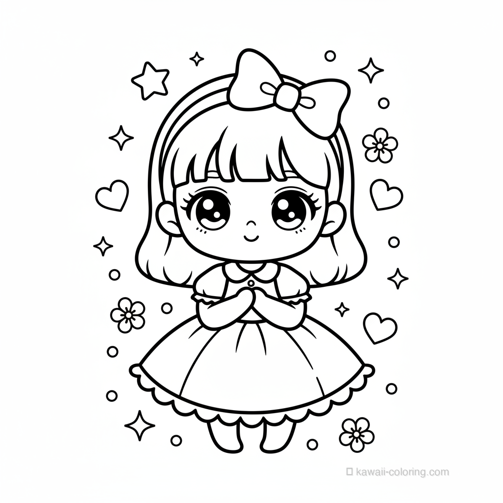 Coloriage Kawaii Chibi Girls #9