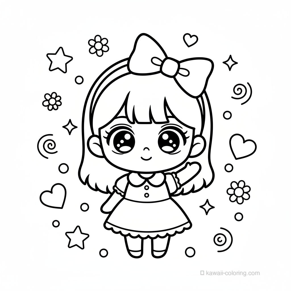 Coloriage Kawaii Chibi Girls #16