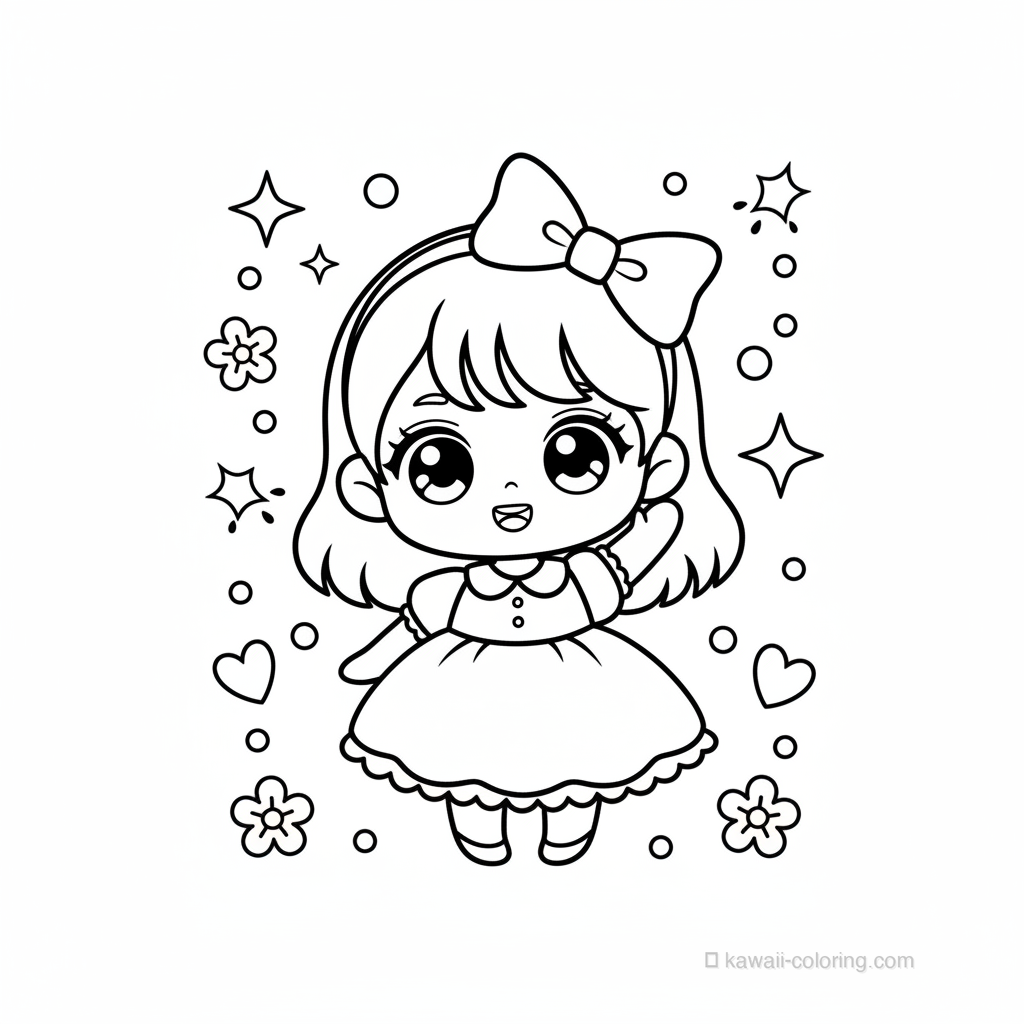 Coloriage Kawaii Chibi Girls #5