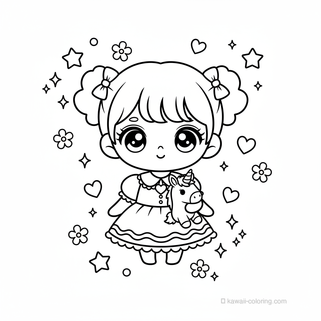Coloriage Kawaii Chibi Girls #20