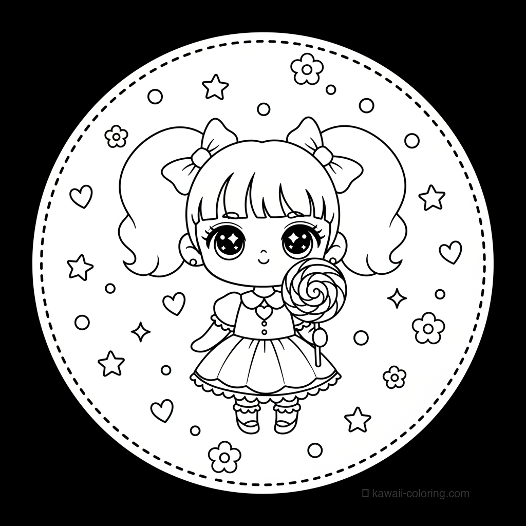 Coloriage Kawaii Chibi Girls #1