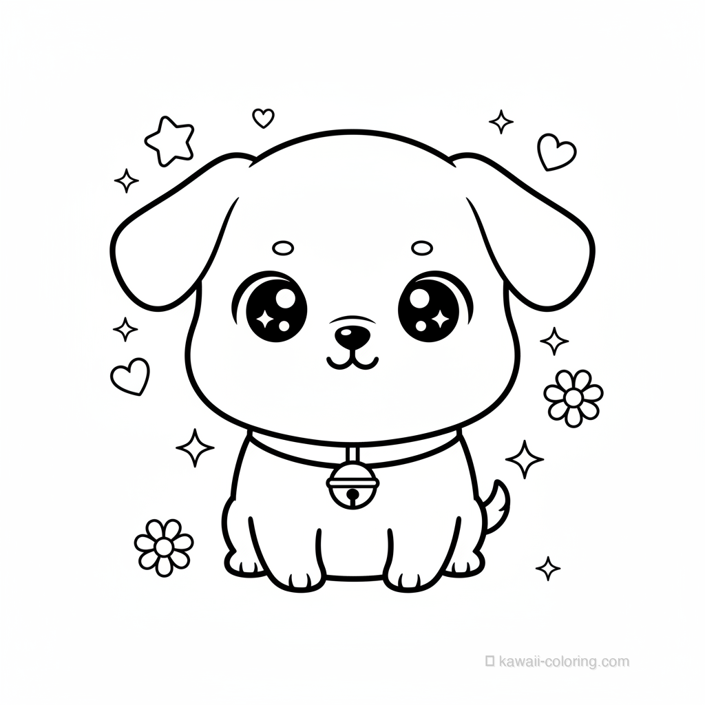 Coloriage Kawaii Chiens Kawaii #24