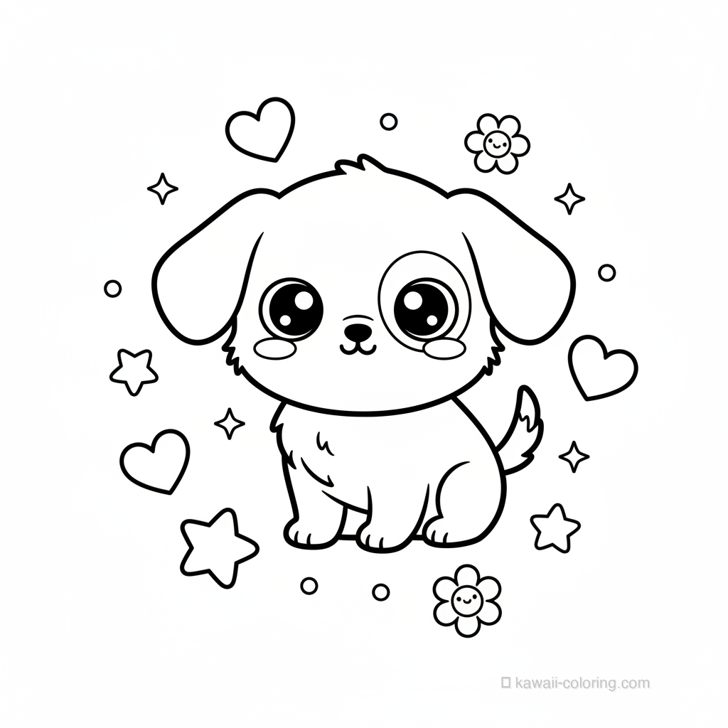 Coloriage Kawaii Chiens Kawaii #29