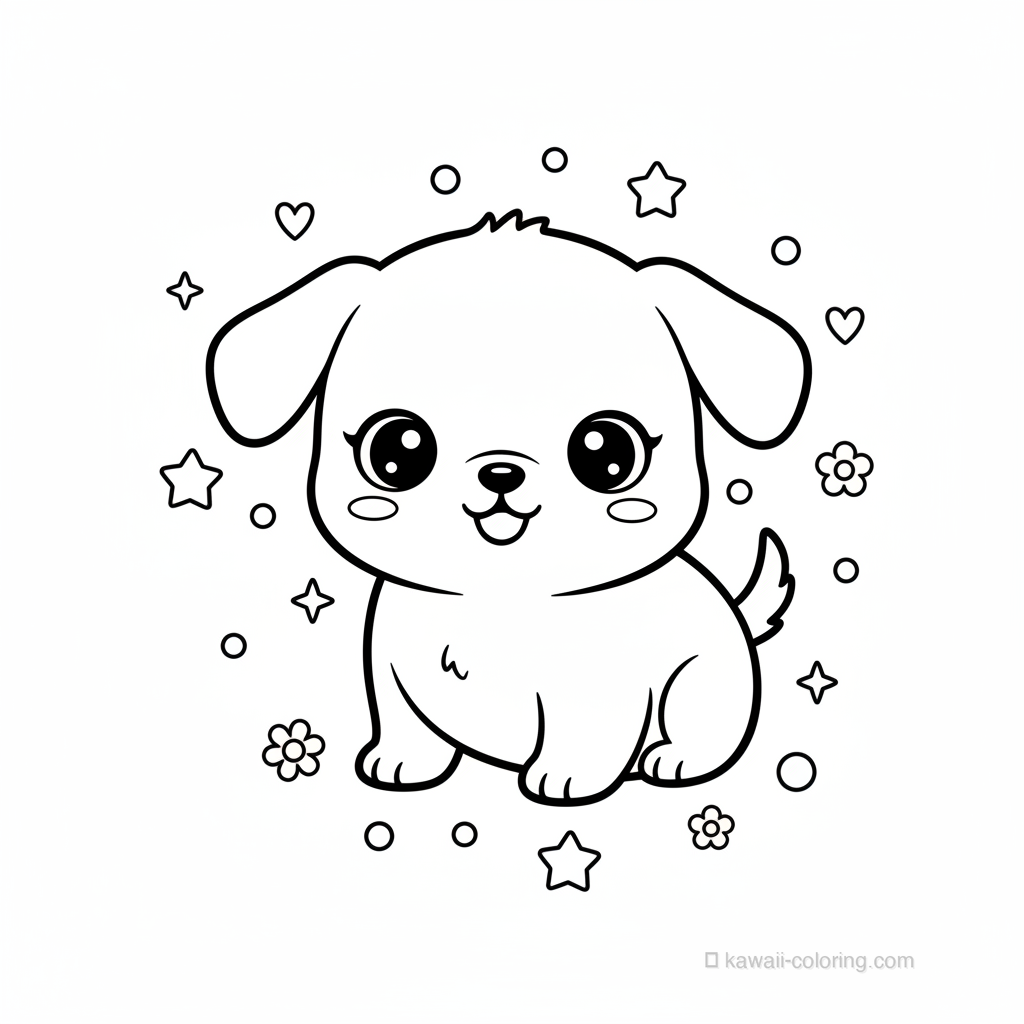 Coloriage Kawaii Chiens Kawaii #30