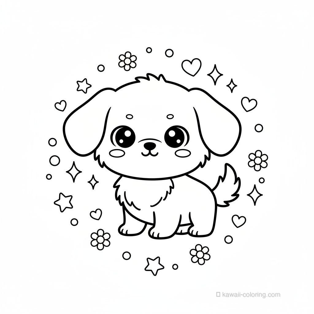 Coloriage Kawaii Chiens Kawaii #23