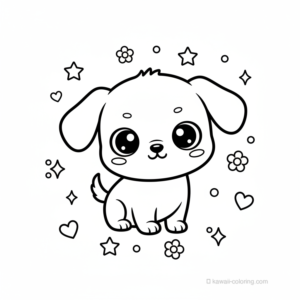 Coloriage Kawaii Chiens Kawaii #28