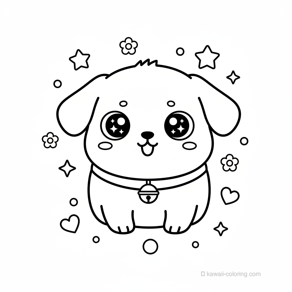Kawaii Kawaii Dogs Coloring Page #21