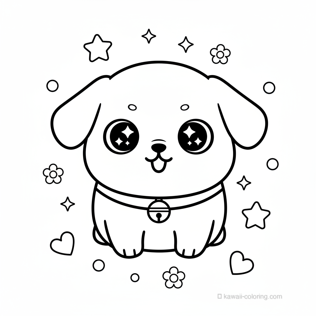 Coloriage Kawaii Chiens Kawaii #26