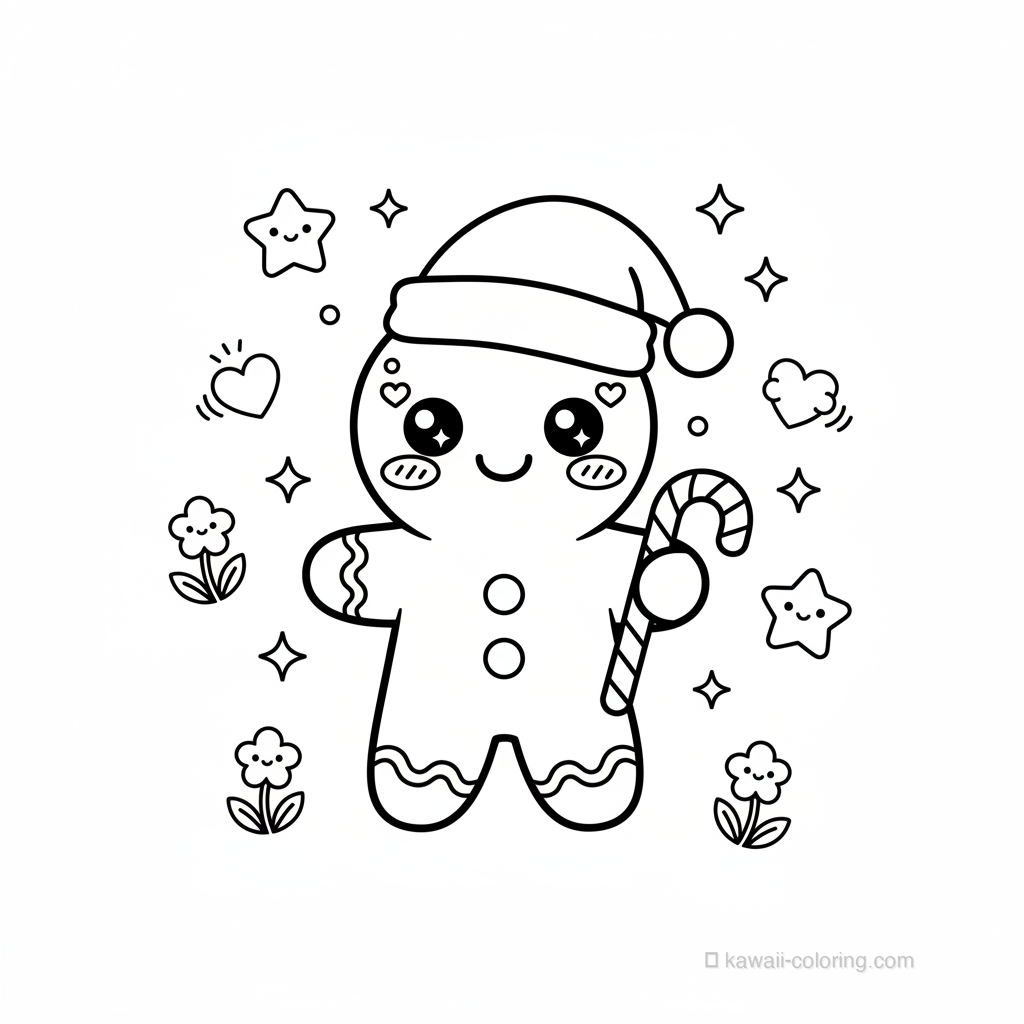 Coloriage Kawaii Christmas Kawaii #4