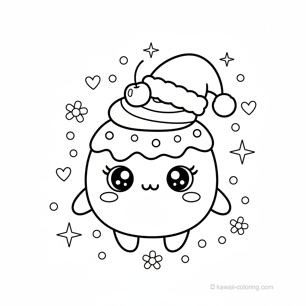 Dibujo Kawaii Christmas Kawaii para Colorear #5