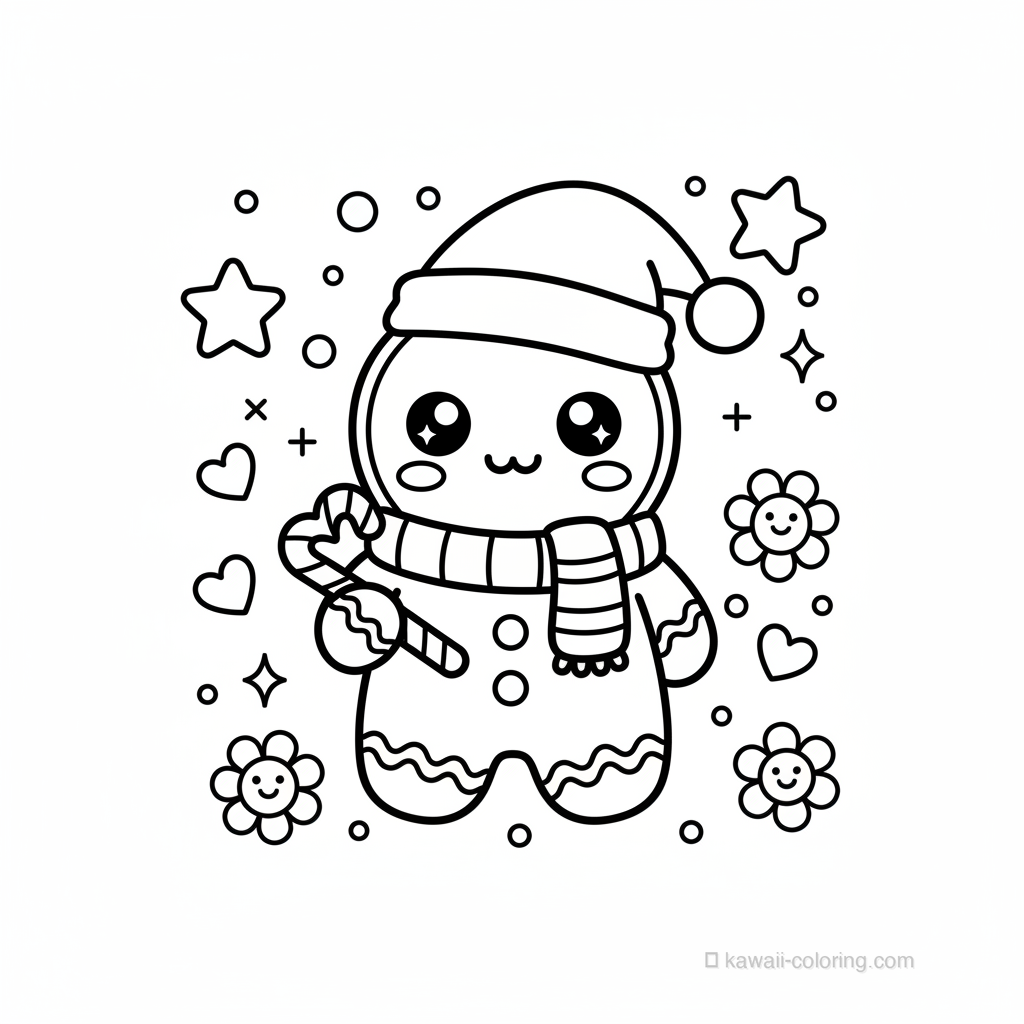 Coloriage Kawaii Christmas Kawaii #1