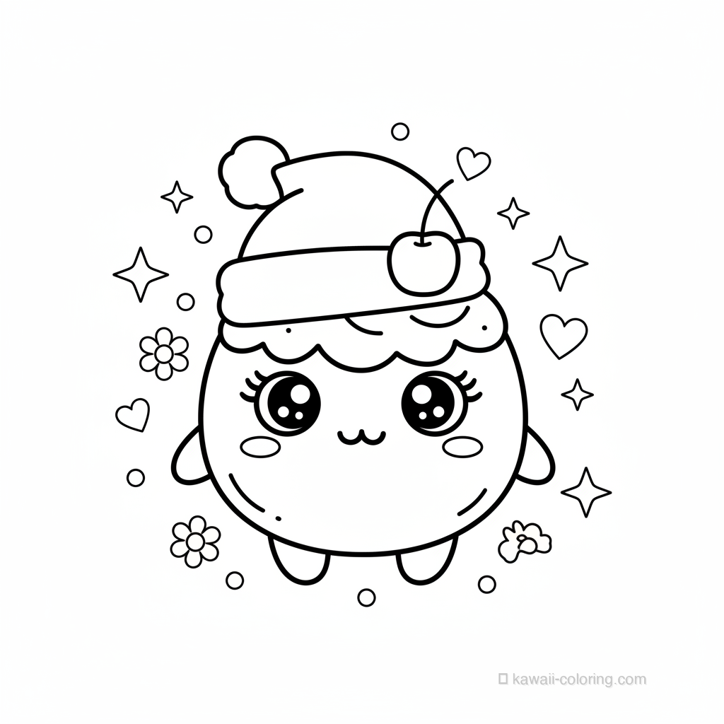Coloriage Kawaii Christmas Kawaii #3