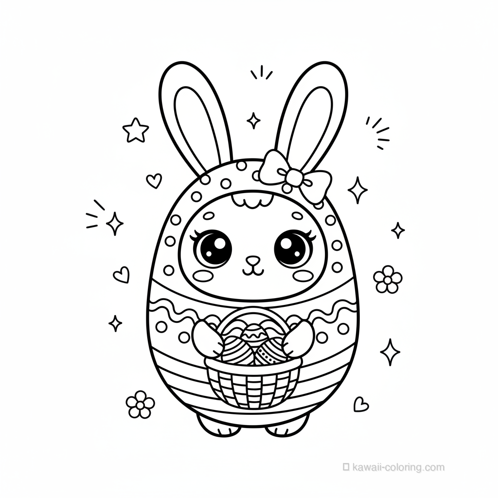 Coloriage Kawaii Easter Kawaii #10