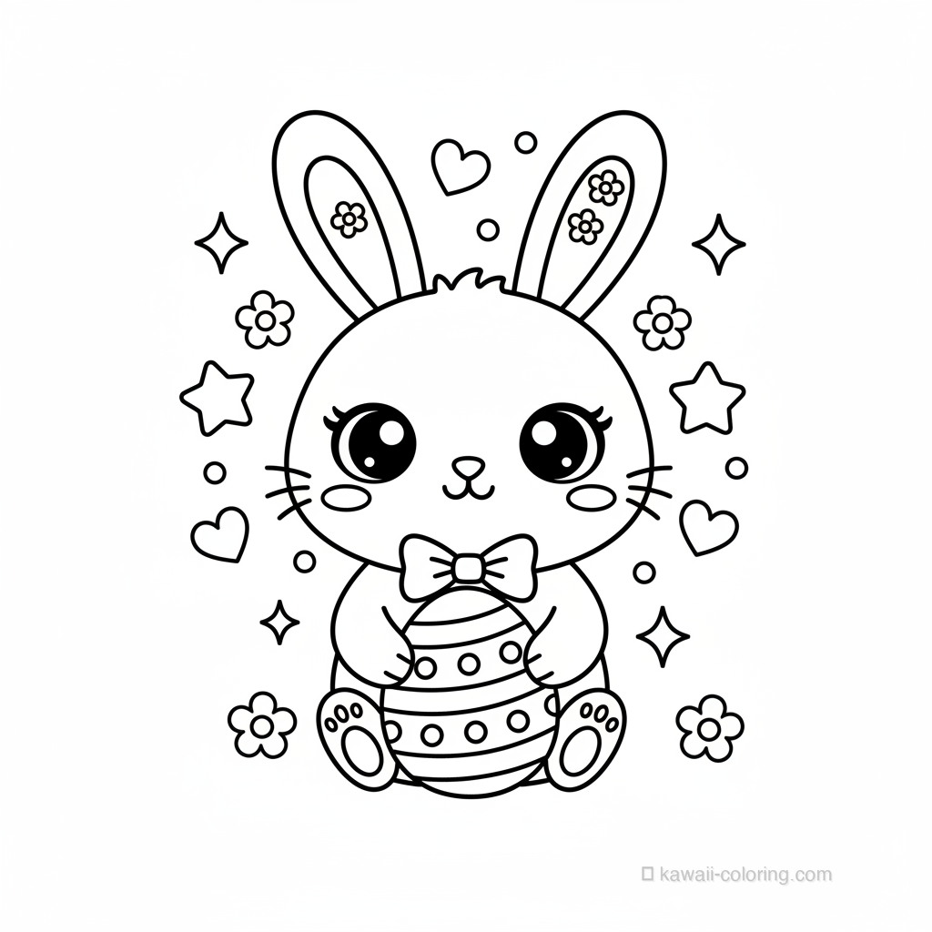 Coloriage Kawaii Easter Kawaii #1