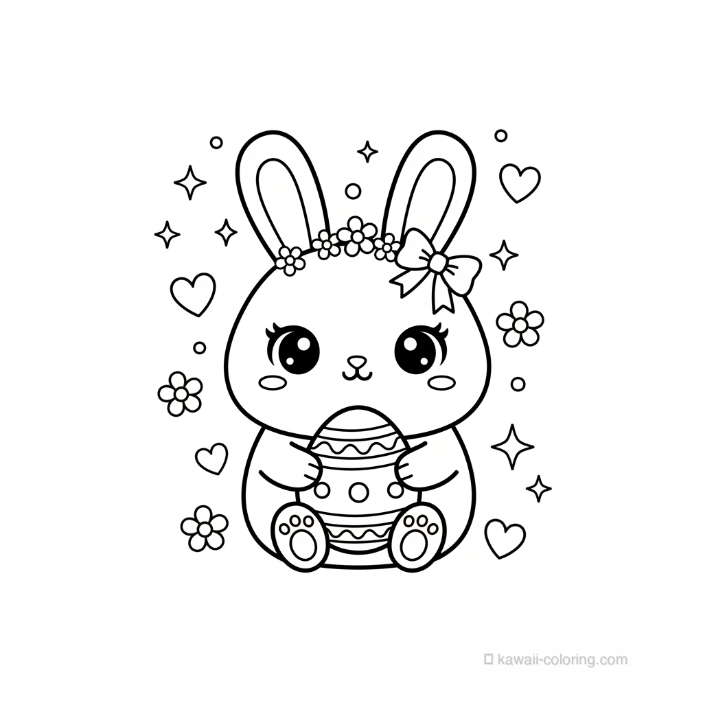 Coloriage Kawaii Easter Kawaii #9