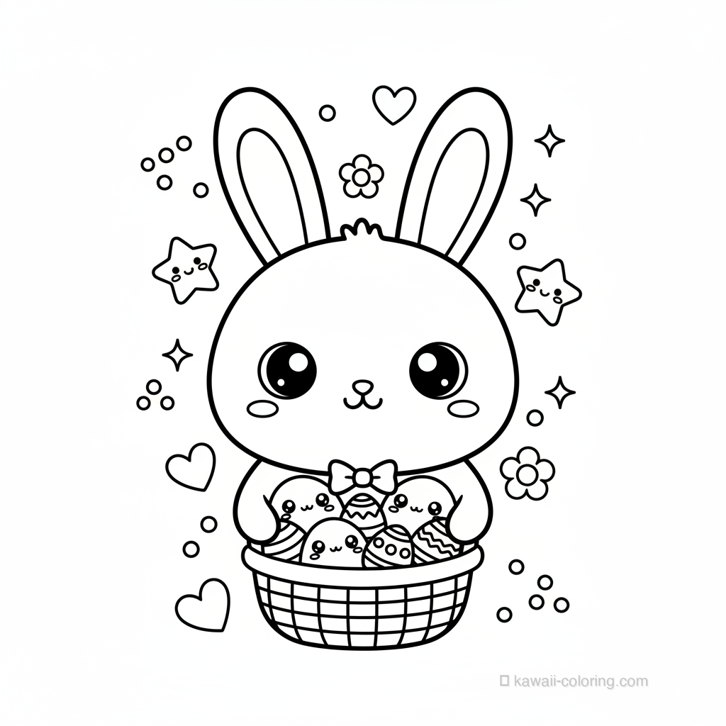 Coloriage Kawaii Easter Kawaii #4