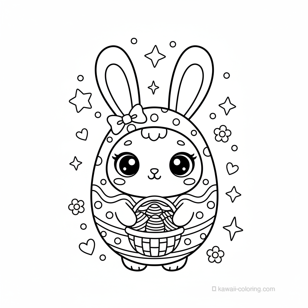 Coloriage Kawaii Easter Kawaii #2