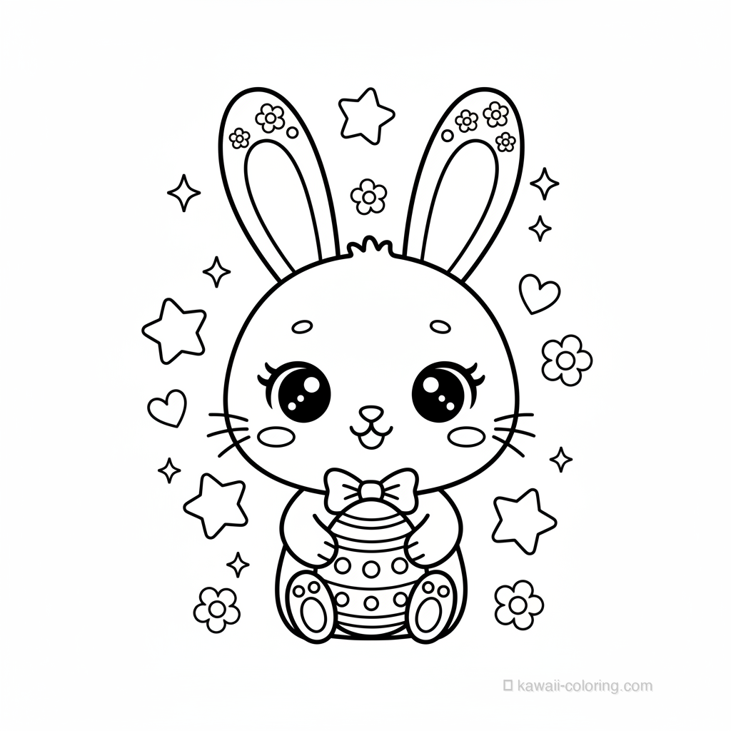 Desenho Kawaii Easter Kawaii para Colorir #6