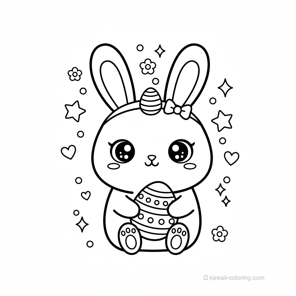 Disegno Kawaii Easter Kawaii da Colorare #7