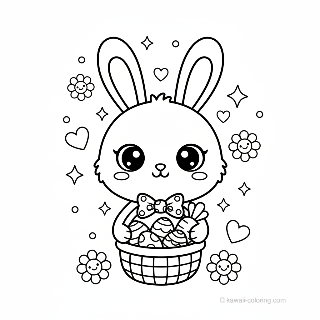 Coloriage Kawaii Easter Kawaii #5