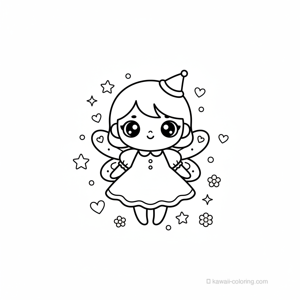 Coloriage Kawaii Fairies #1