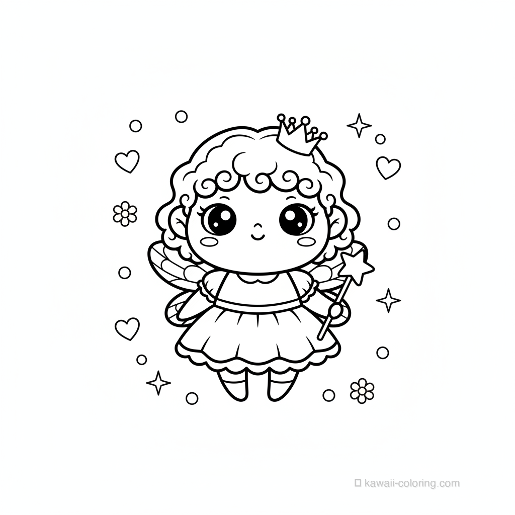 Coloriage Kawaii Fairies #10