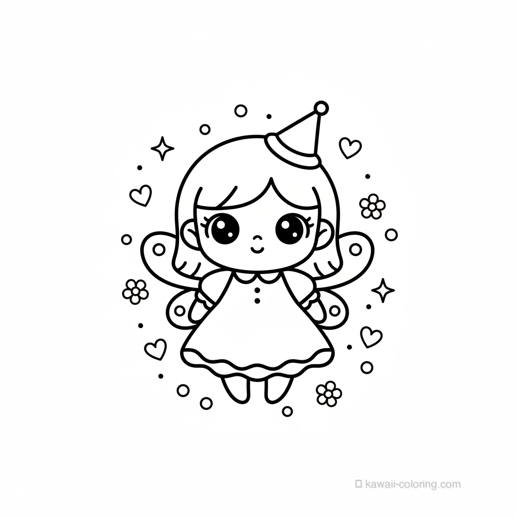 Coloriage Kawaii Fairies #14
