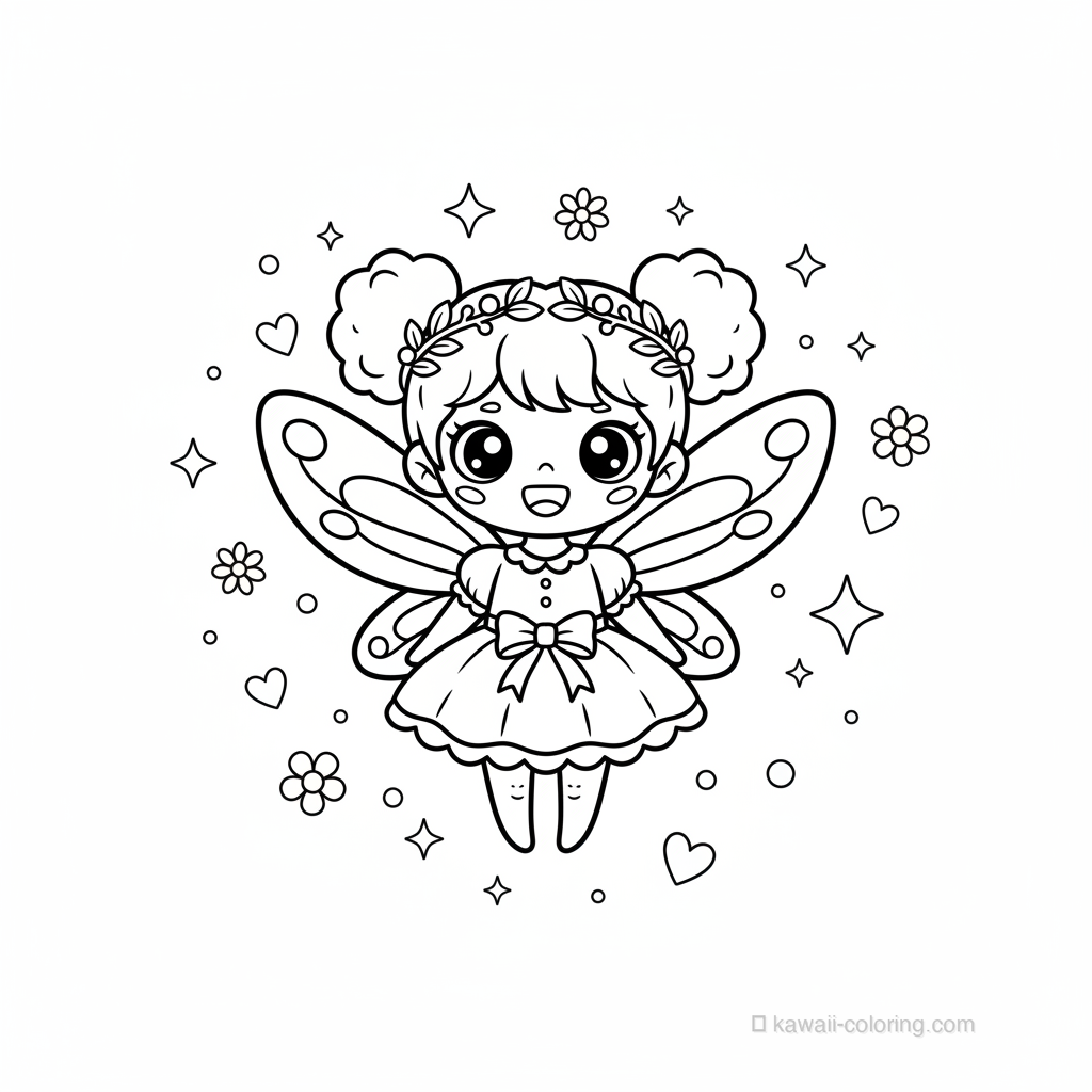 Coloriage Kawaii Fairies #15