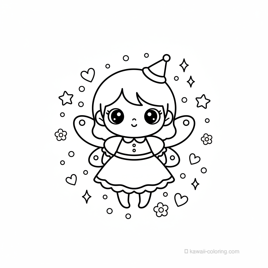Coloriage Kawaii Fairies #8