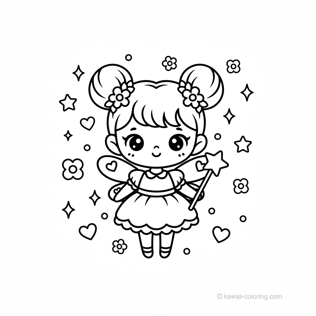Coloriage Kawaii Fairies #20