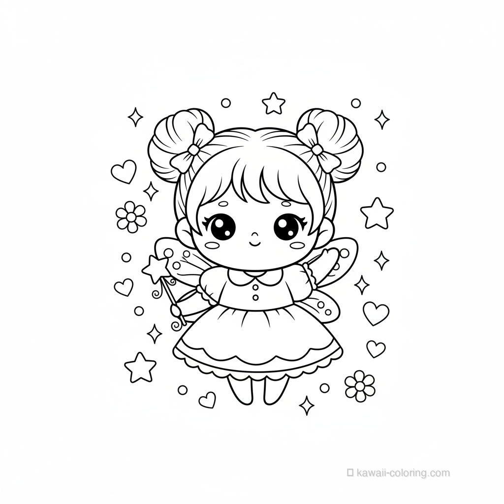 Coloriage Kawaii Fairies #19