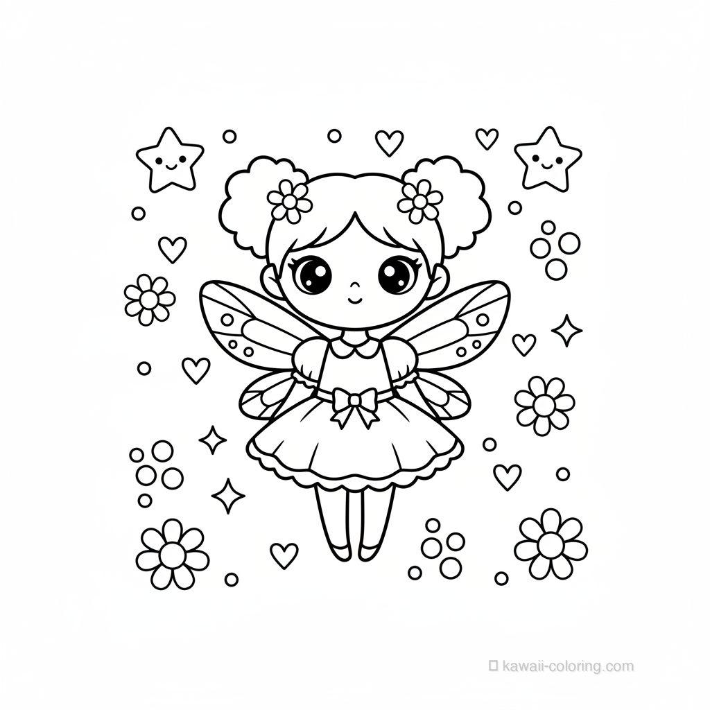 Coloriage Kawaii Fairies #5