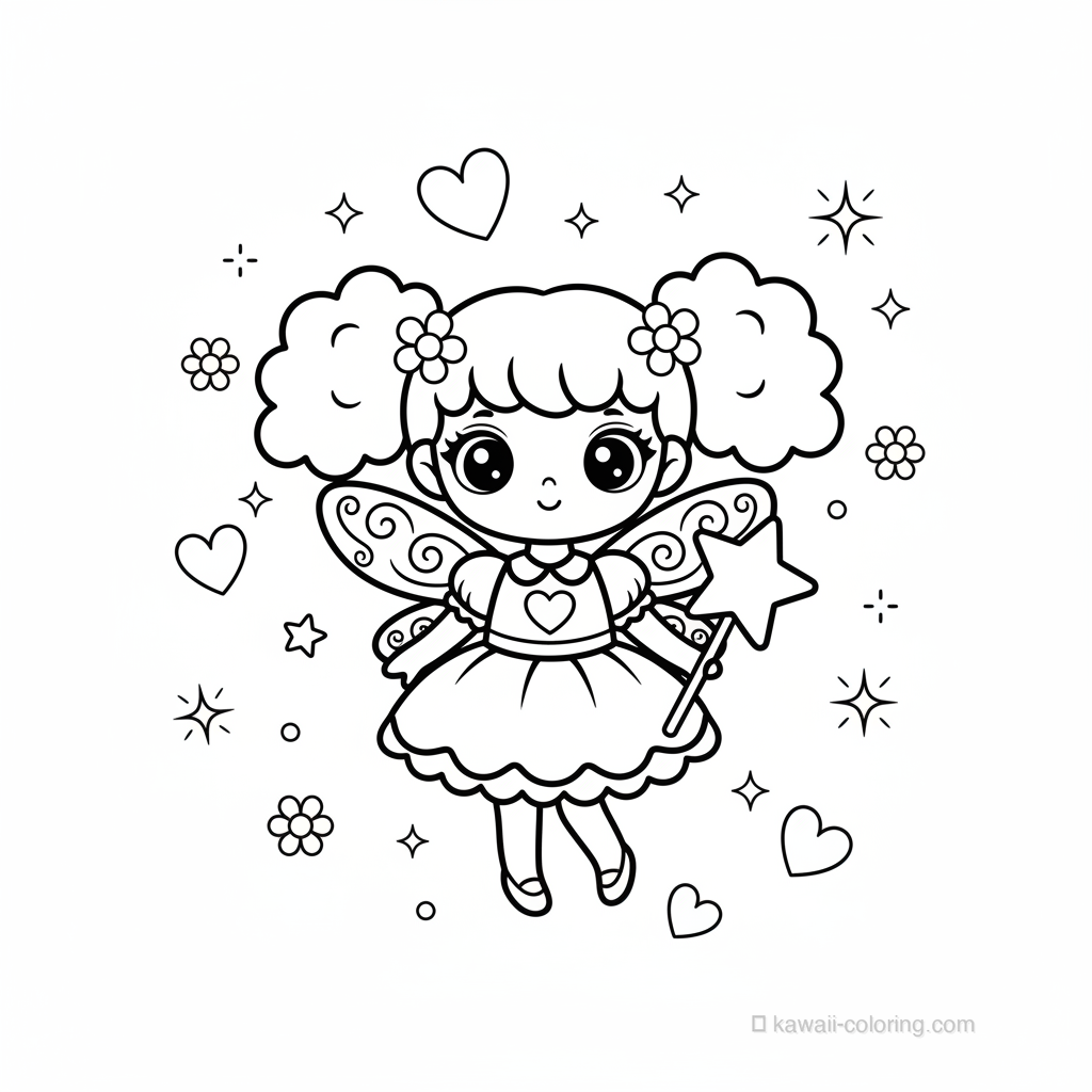 Coloriage Kawaii Fées #29