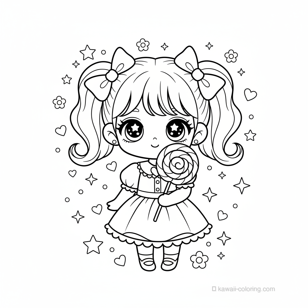 Coloriage Kawaii Filles Chibi #29