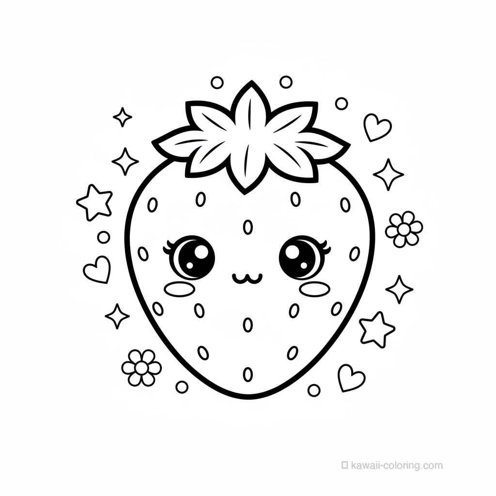 Coloriage Kawaii Fruits Kawaii #26