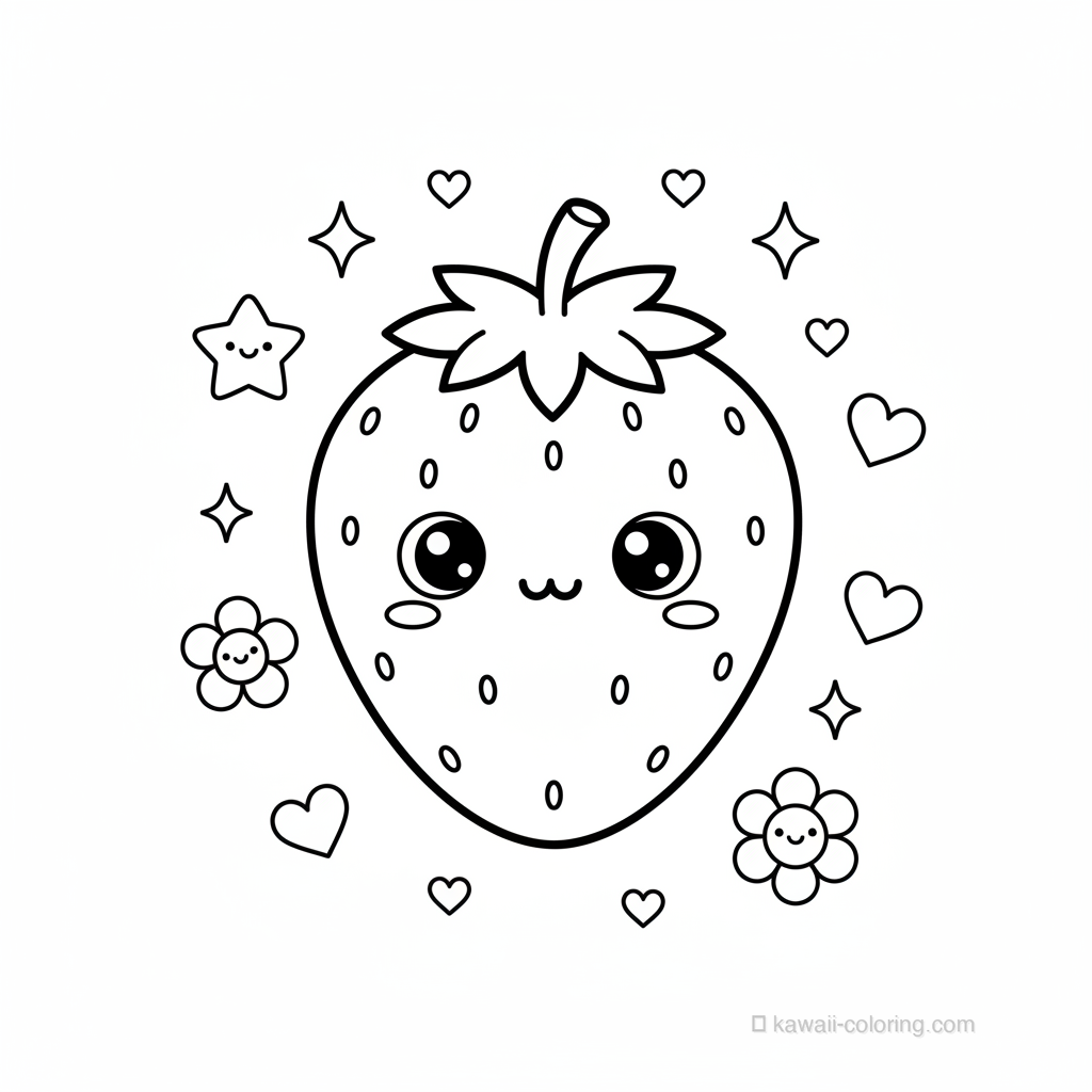Coloriage Kawaii Fruits Kawaii #20