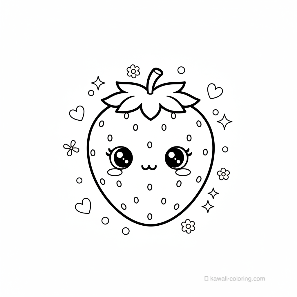 Coloriage Kawaii Fruits Kawaii #28