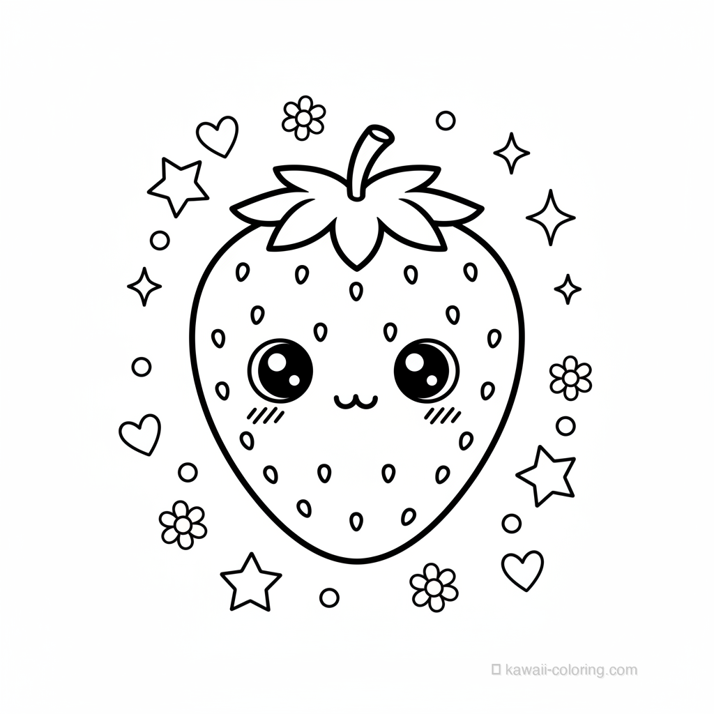 Coloriage Kawaii Fruits Kawaii #27