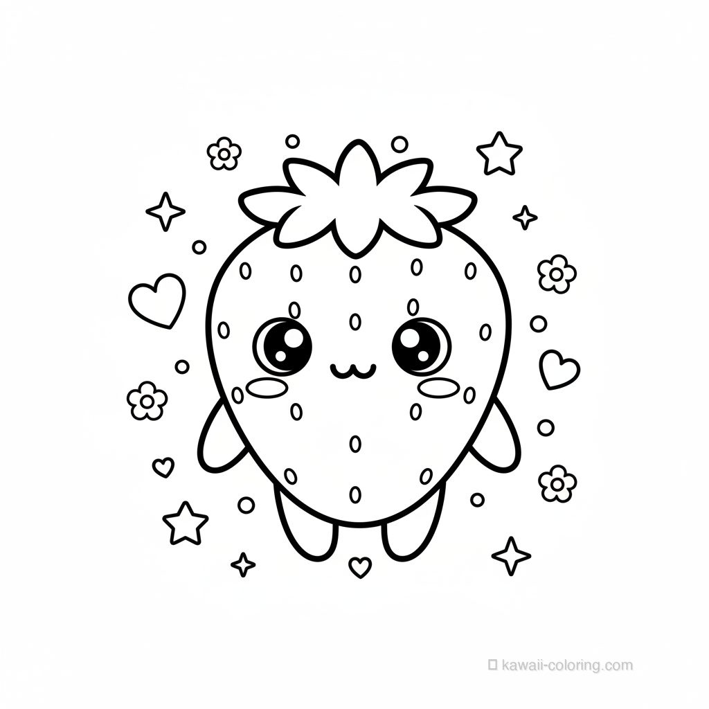 Coloriage Kawaii Fruits Kawaii #25