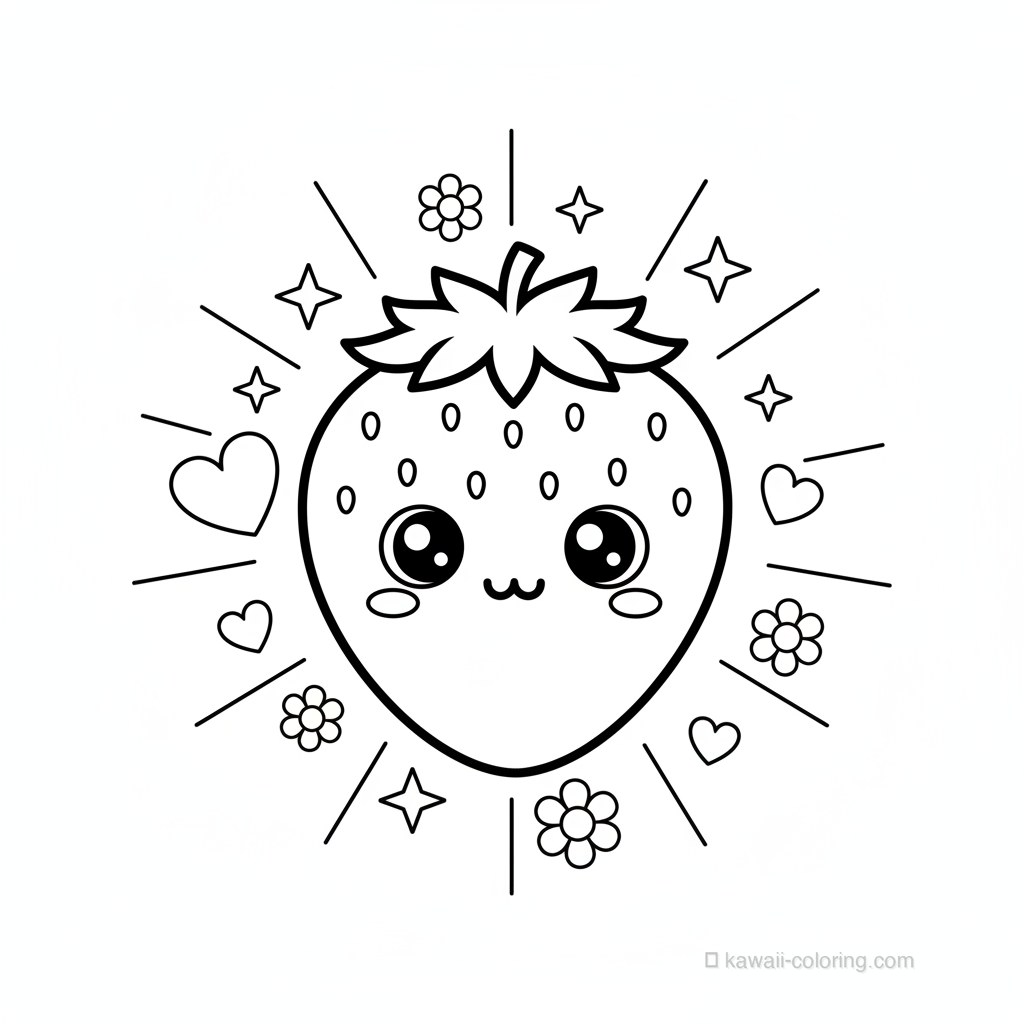 Coloriage Kawaii Fruits Kawaii #24