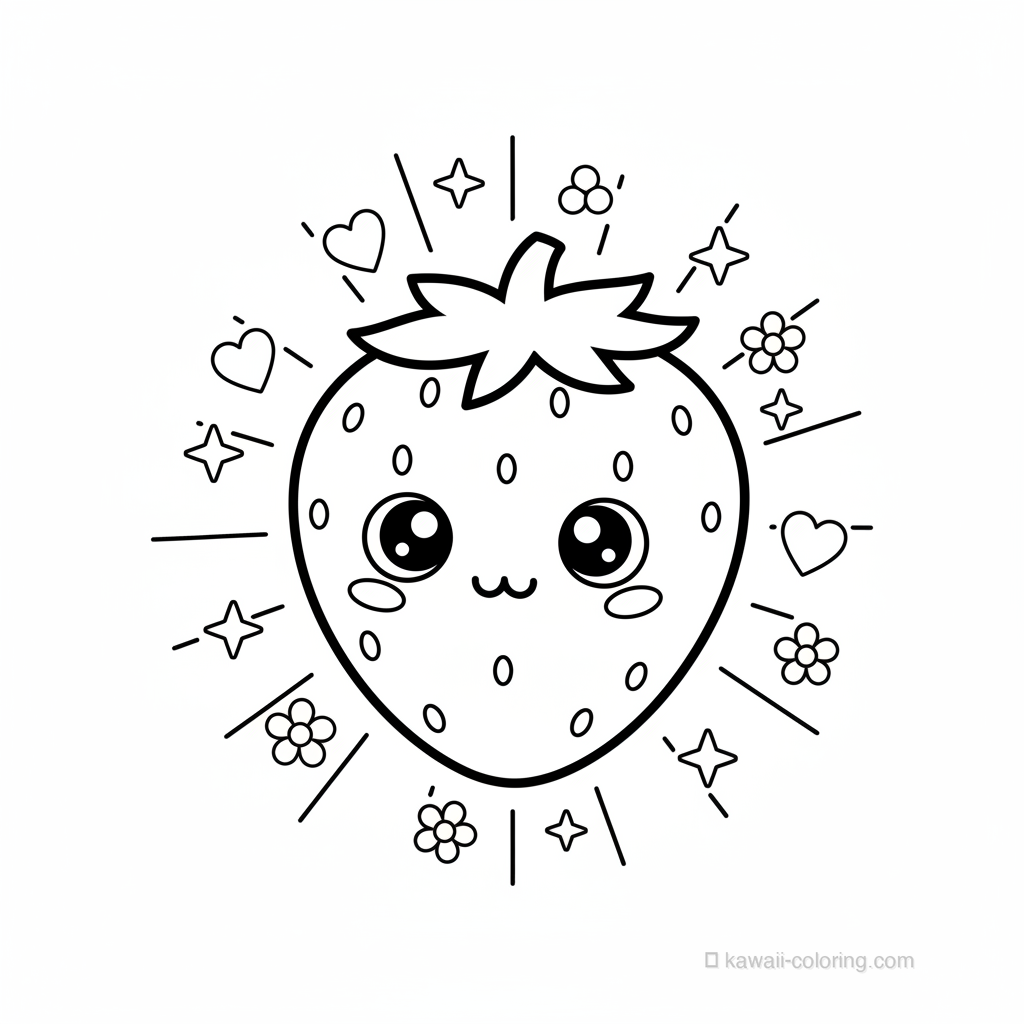 Coloriage Kawaii Fruits Kawaii #22