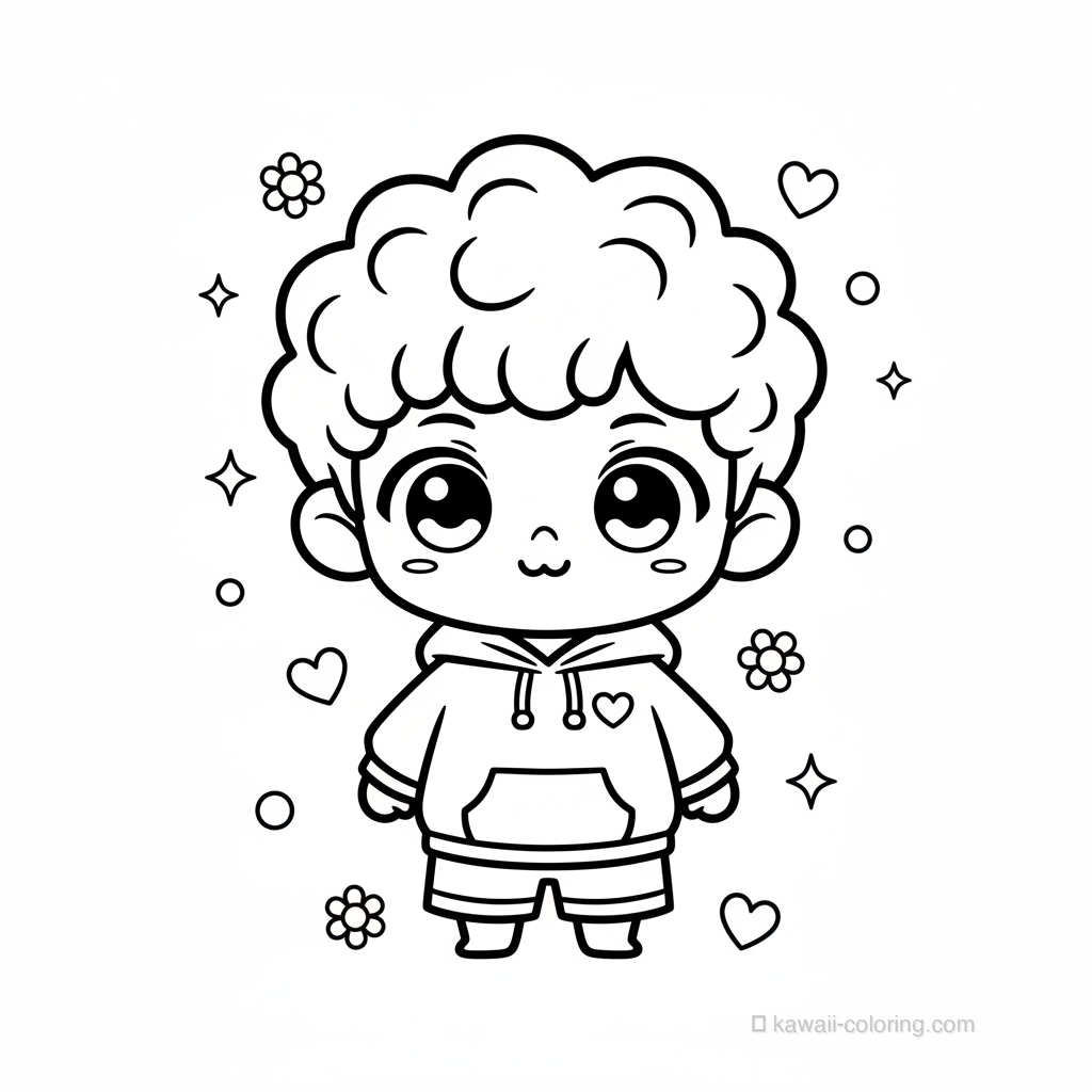 Coloriage Kawaii Garçons Chibi #22