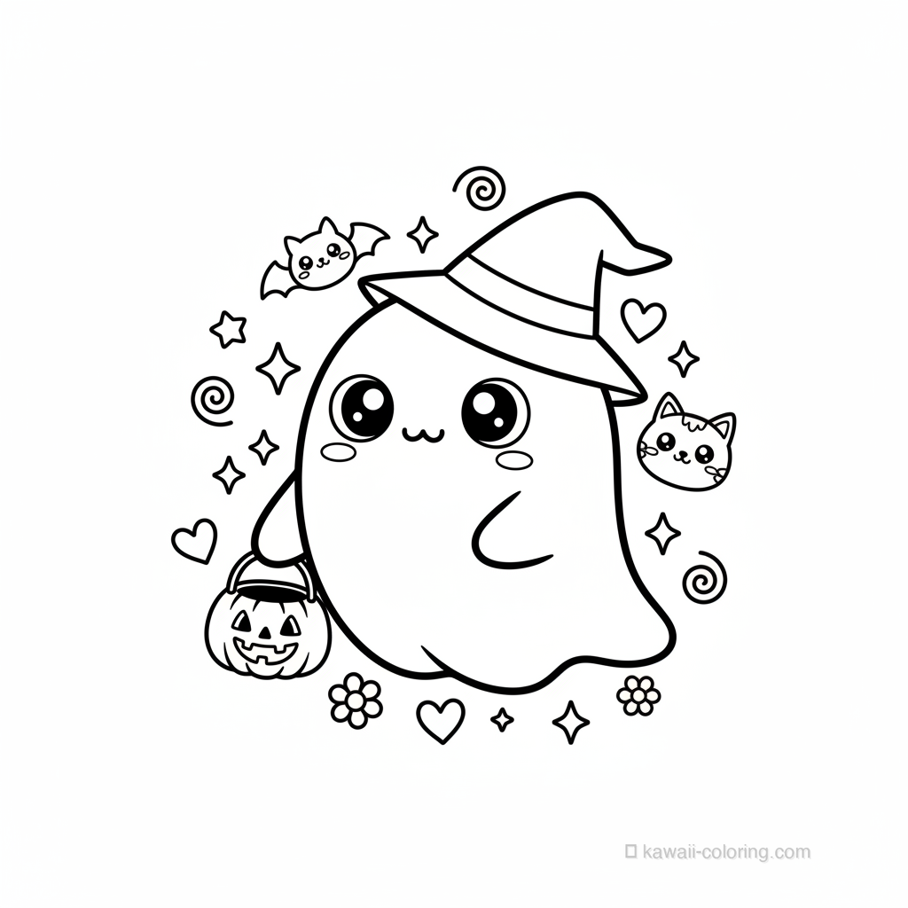 Kawaii Halloween Kawaii Coloring Page #8